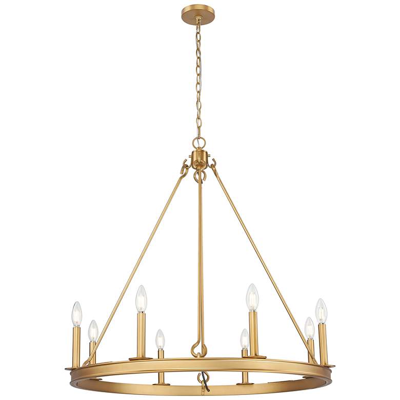 Image 1 Barclay by Z-Lite Rubbed Brass 33 inch 8 Light Chandelier