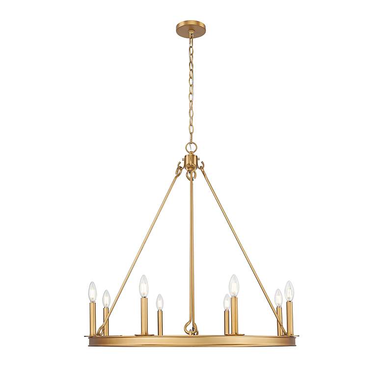 Image 2 Barclay by Z-Lite Rubbed Brass 33 inch 8 Light Chandelier more views