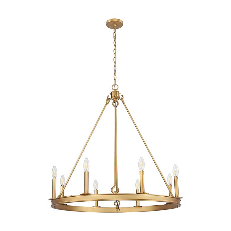 Image 5 Barclay by Z-Lite Rubbed Brass 33 inch 8 Light Chandelier more views