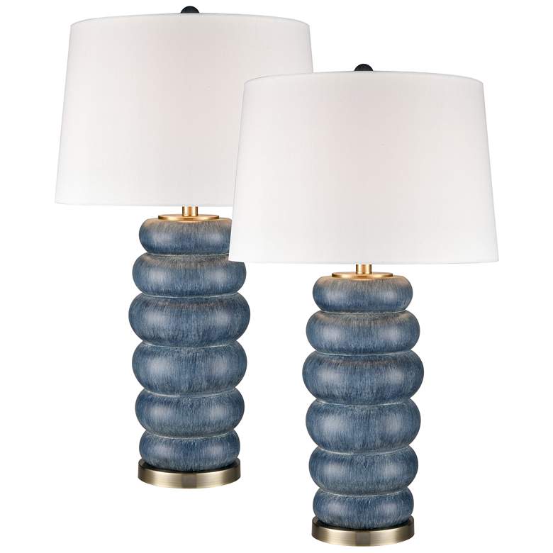 Image 1 Barden 30 inch High 1-Light Table Lamp - Set of 2 Blue