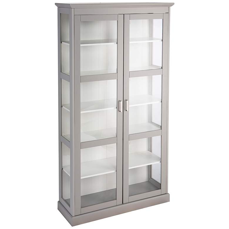 Image 2 Bardonton 39 1/2" Wide Cool Gray 6-Shelf Curio Cabinet