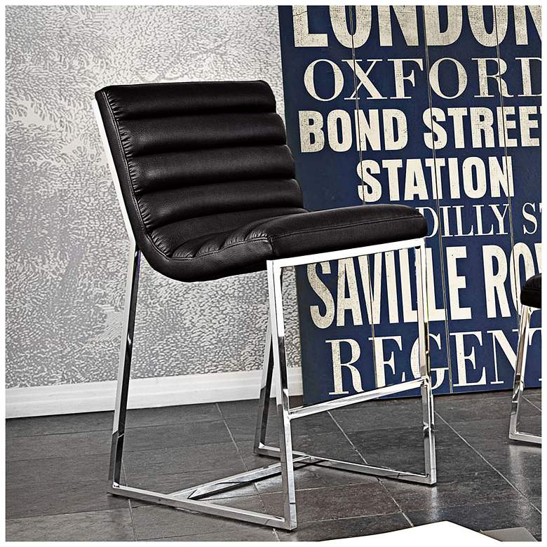 Image 1 Bardot 29" Black Bonded Leather Modern Bar Height Chair
