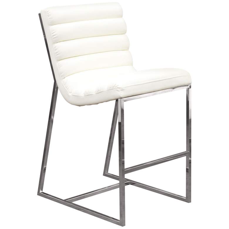 Image 1 Bardot 29" White Bonded Leather Bar Height Chair
