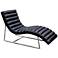 Bardot 58" Wide Black Bonded Leather Modern Chaise Lounge