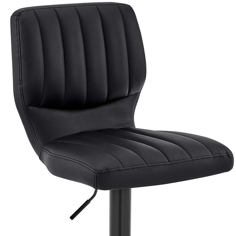 Image 3 Bardot Black Faux Leather Adjustable Swivel Tufted Bar Stool more views