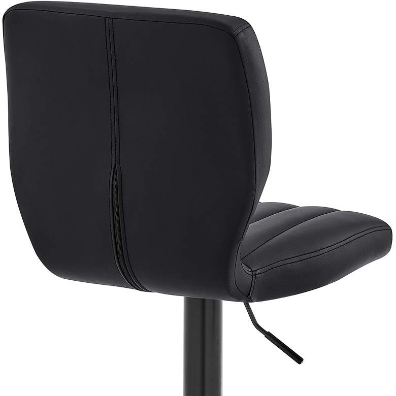 Image 4 Bardot Black Faux Leather Adjustable Swivel Tufted Bar Stool more views