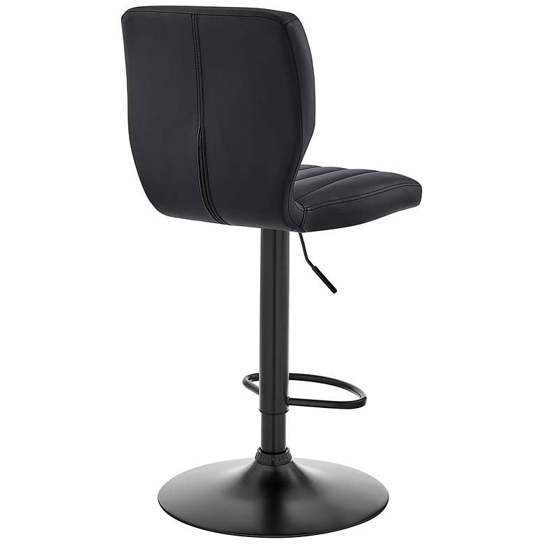 Image 6 Bardot Black Faux Leather Adjustable Swivel Tufted Bar Stool more views