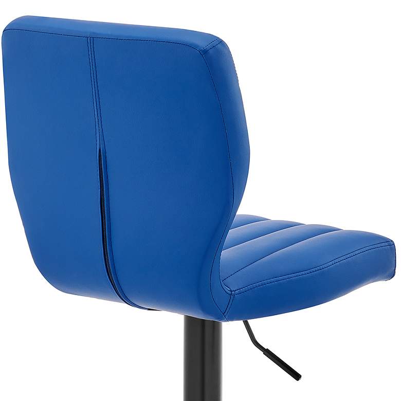 Image 4 Bardot Blue Faux Leather Adjustable Swivel Tufted Bar Stool more views