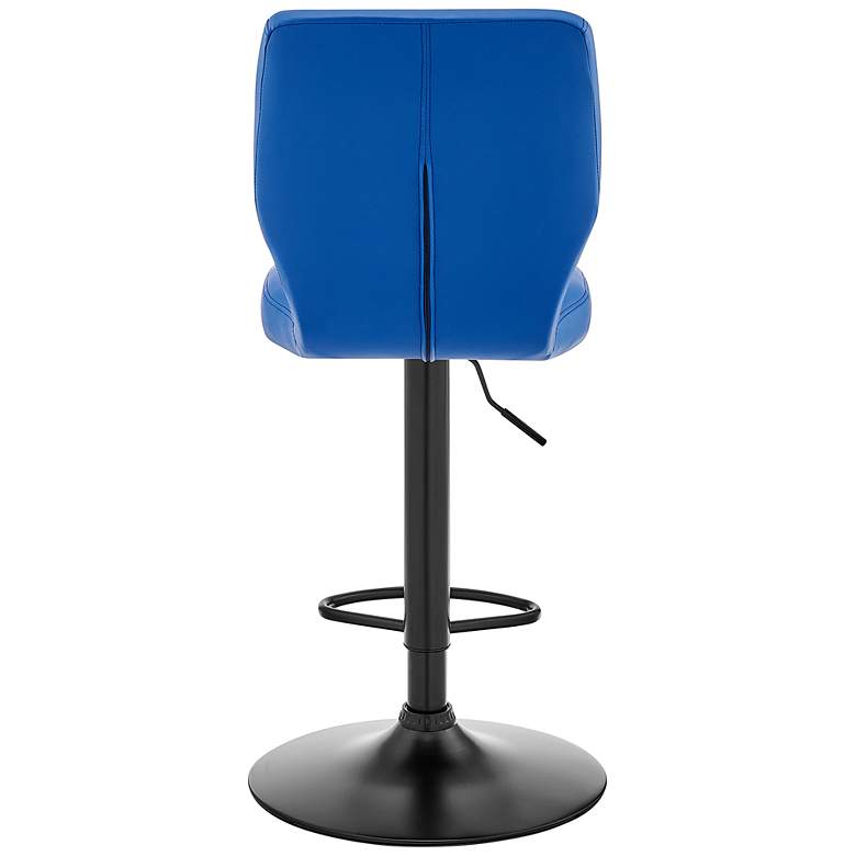 Image 7 Bardot Blue Faux Leather Adjustable Swivel Tufted Bar Stool more views