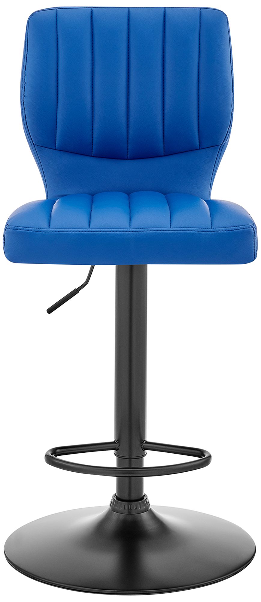 Bardot Blue Faux Leather Adjustable Swivel Tufted Bar Stool