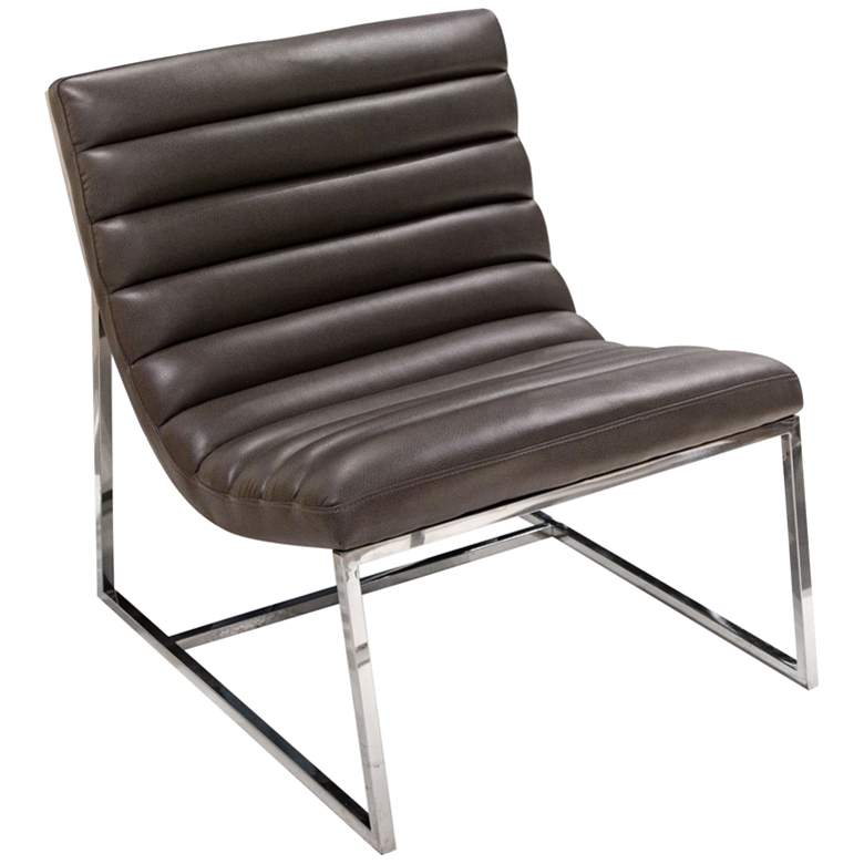 Bardot Elephant Gray Bonded Leather Modern Lounge Chair