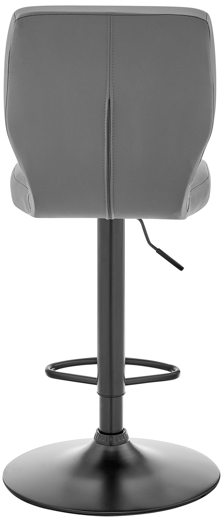 Bardot Gray Faux Leather Adjustable Swivel Tufted Bar Stool