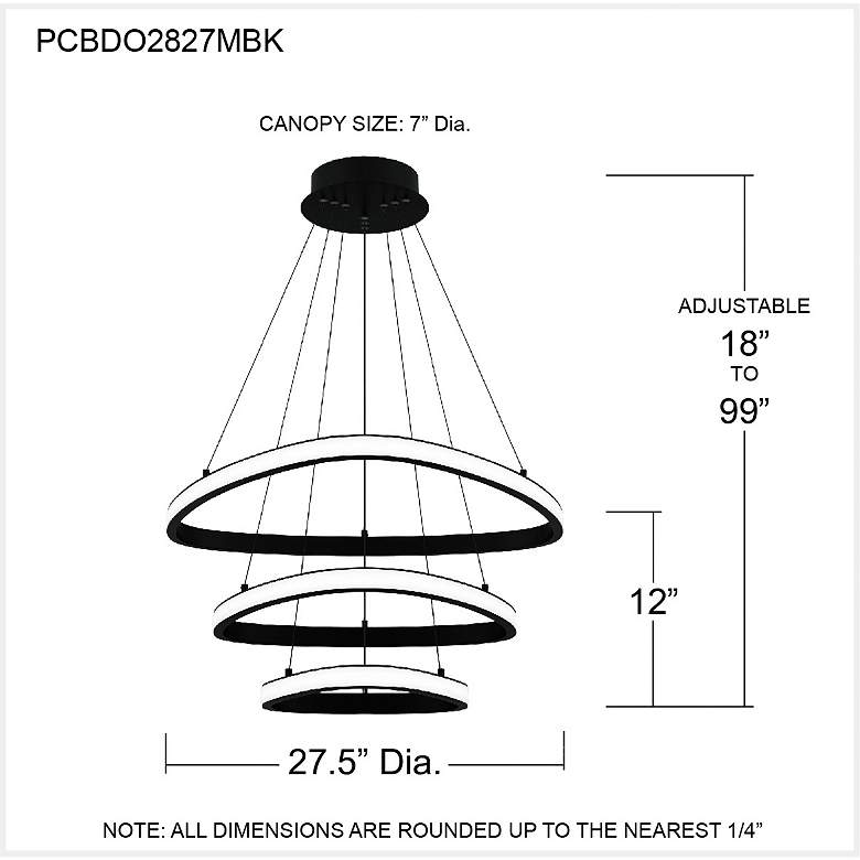 Image 7 Bardot Integrated LED Matte Black Pendant Light more views