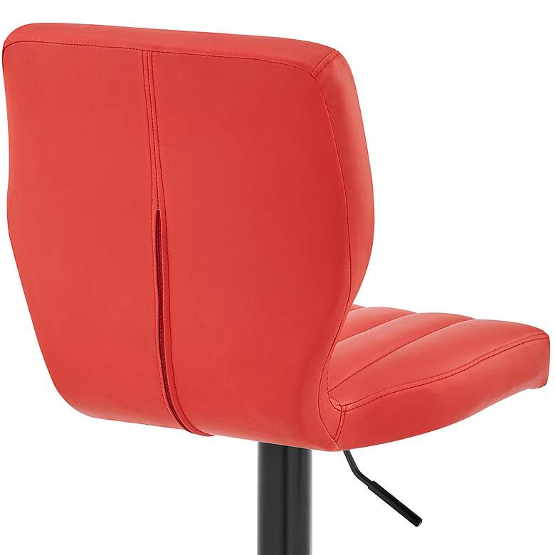 Image 4 Bardot Red Faux Leather Adjustable Swivel Tufted Bar Stool more views