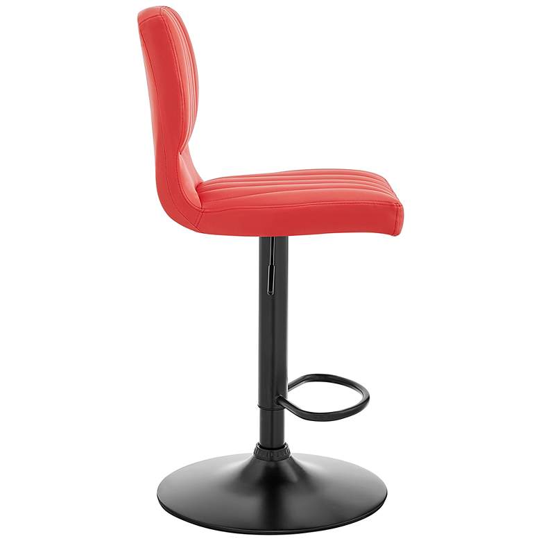 Image 5 Bardot Red Faux Leather Adjustable Swivel Tufted Bar Stool more views