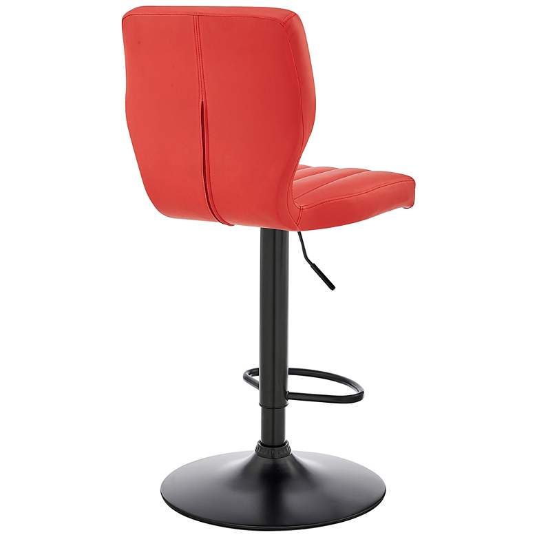 Image 6 Bardot Red Faux Leather Adjustable Swivel Tufted Bar Stool more views