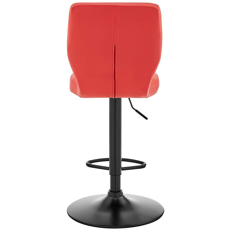 Image 7 Bardot Red Faux Leather Adjustable Swivel Tufted Bar Stool more views