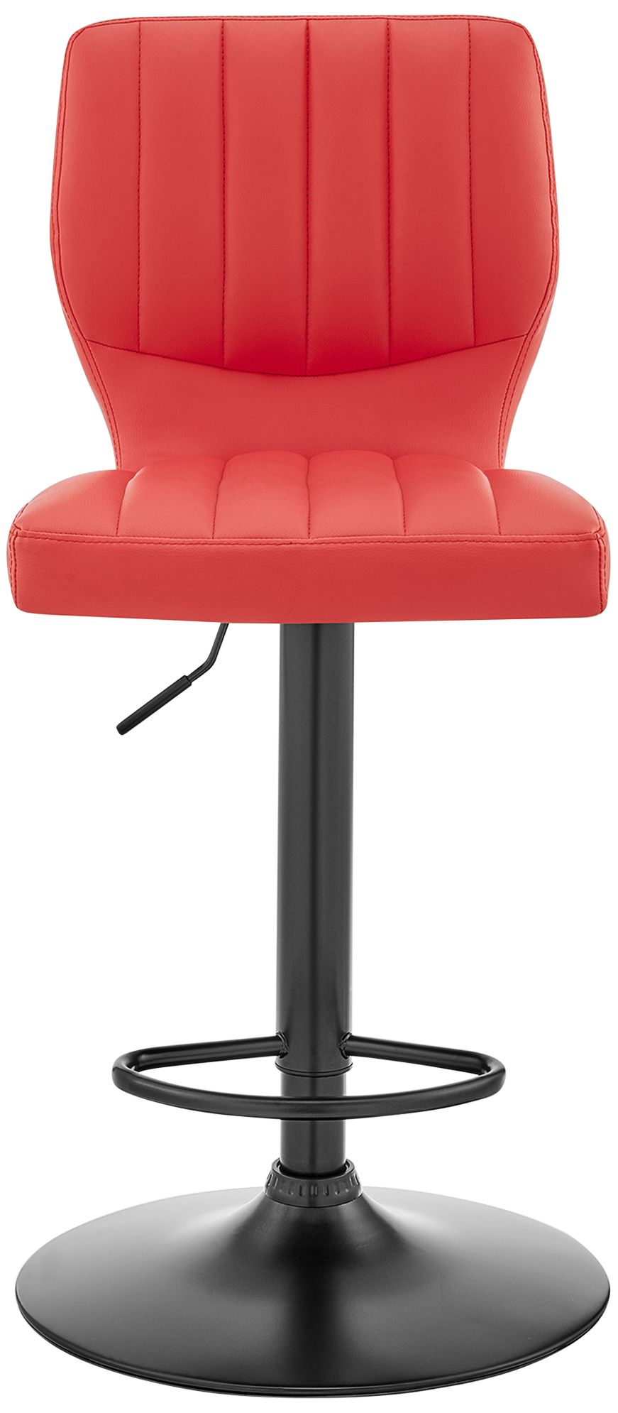 Bardot Red Faux Leather Adjustable Swivel Tufted Bar Stool
