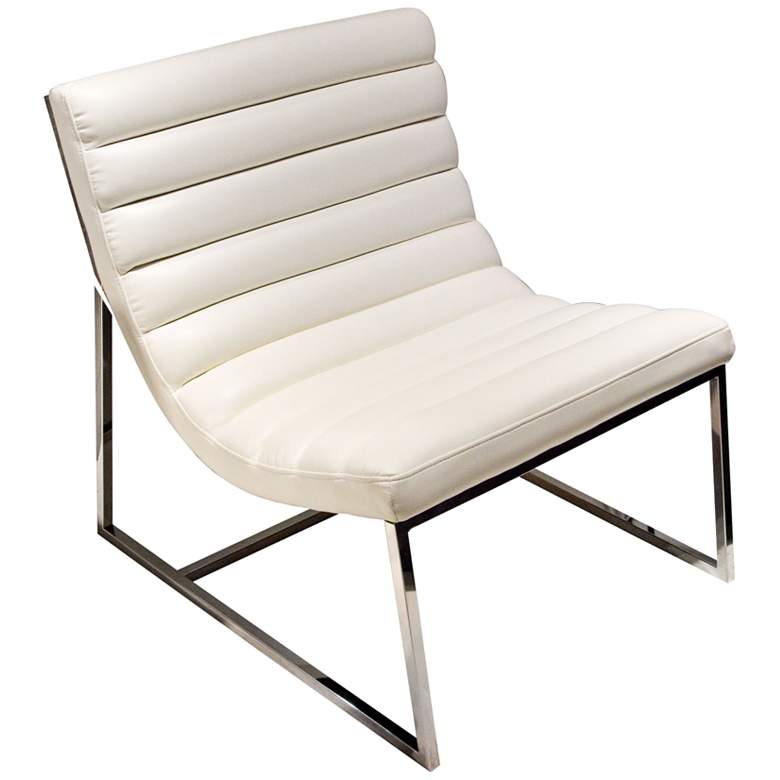 Image 1 Bardot White Bonded Leather Modern Lounge Chair