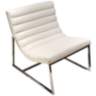 Bardot White Bonded Leather Modern Lounge Chair