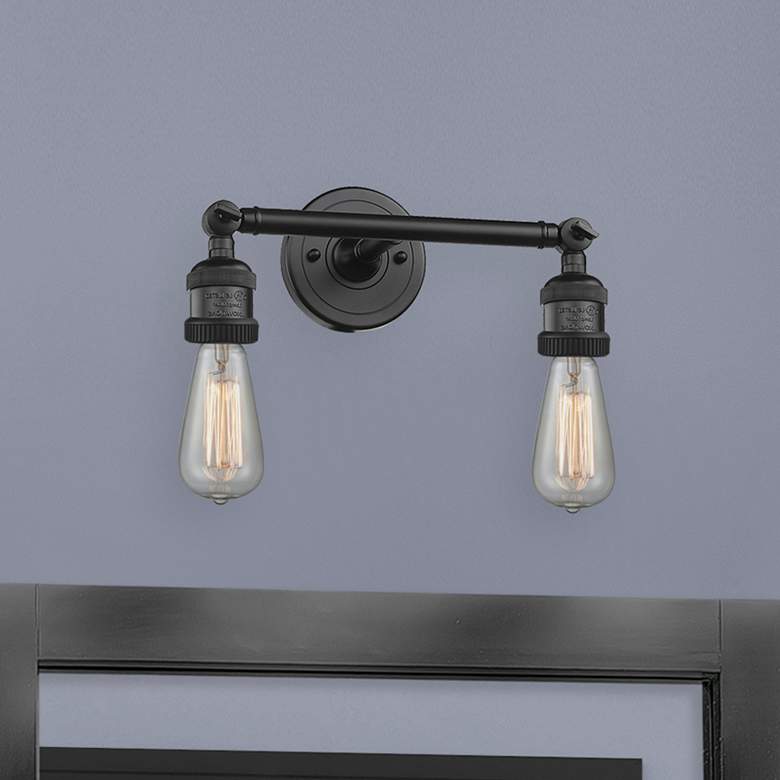 Image 1 Bare Bulb 11" 2-Light Matte Black Bath Light