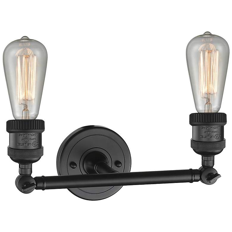 Image 3 Bare Bulb 11" 2-Light Matte Black Bath Light more views