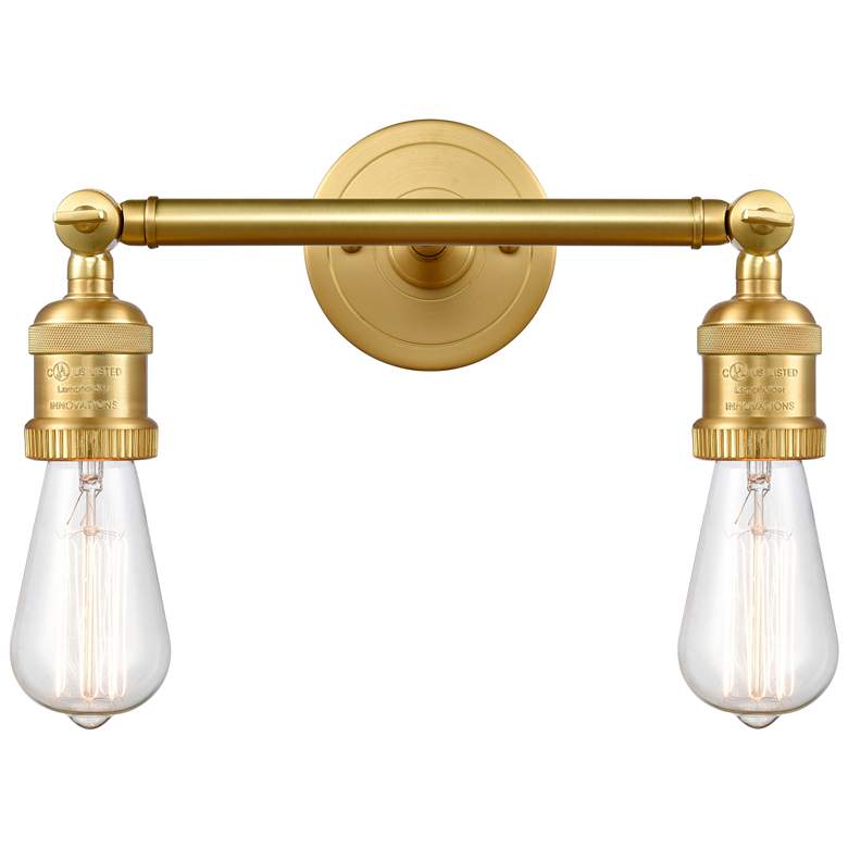 Image 1 Bare Bulb 11" 2-Light Satin Gold Bath Light