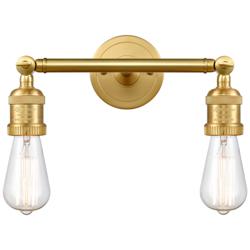 Bare Bulb 11" 2-Light Satin Gold Bath Light