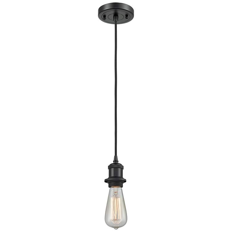 Image 1 Bare Bulb 2 1/2" Wide Matte Black LED Mini Pendant