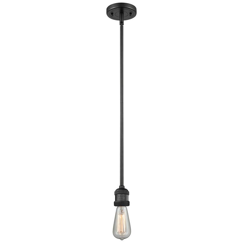 Image 1 Bare Bulb 2" Wide Matte Black Mini Pendant