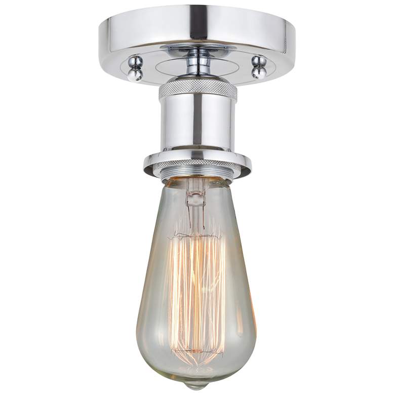 Image 1 Bare Bulb 2" Wide Polished Chrome Ceiling Light