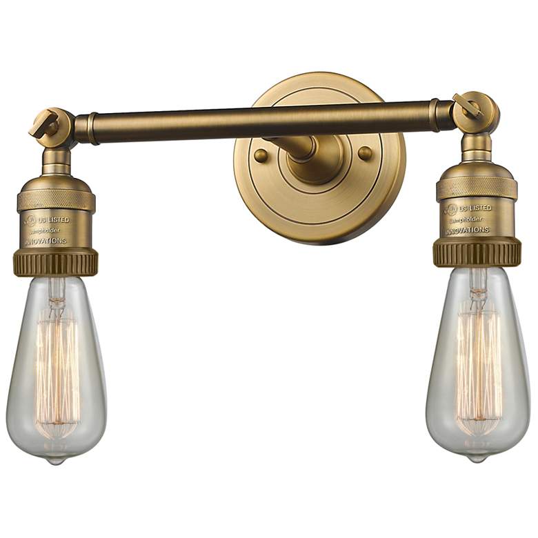 Image 1 Bare Bulb 2 Light 11" LED Bath Light - Brushed Brass