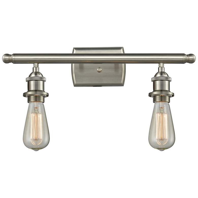 Image 1 Bare Bulb 2 Light 16" LED Bath Light - Brushed Satin Nickel