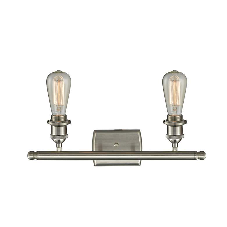 Image 2 Bare Bulb 2 Light 16" LED Bath Light - Brushed Satin Nickel more views
