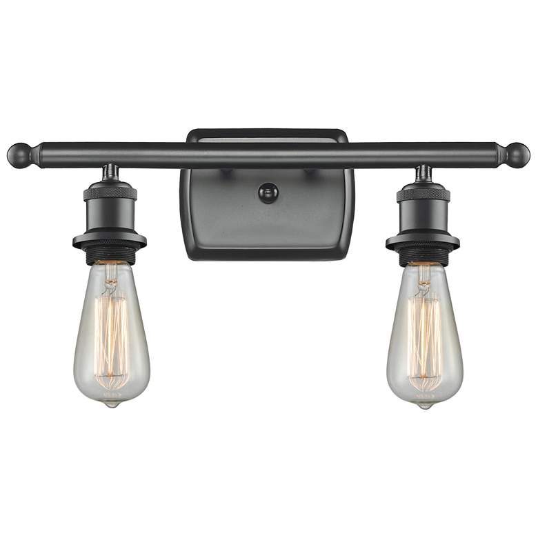 Image 1 Bare Bulb 2 Light 16" LED Bath Light - Matte Black