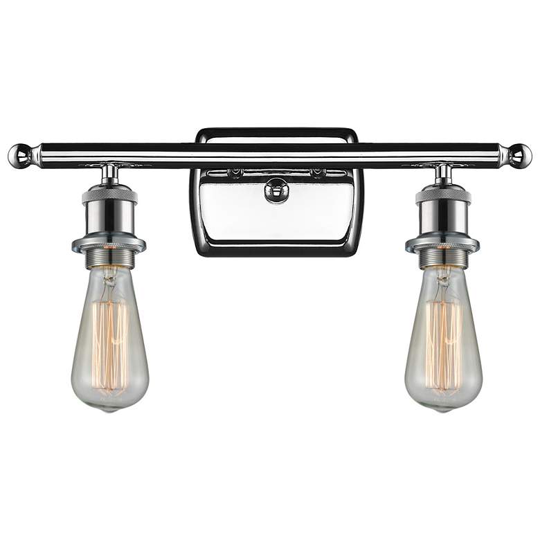 Image 1 Bare Bulb 2 Light 16" LED Bath Light - Polished Chrome