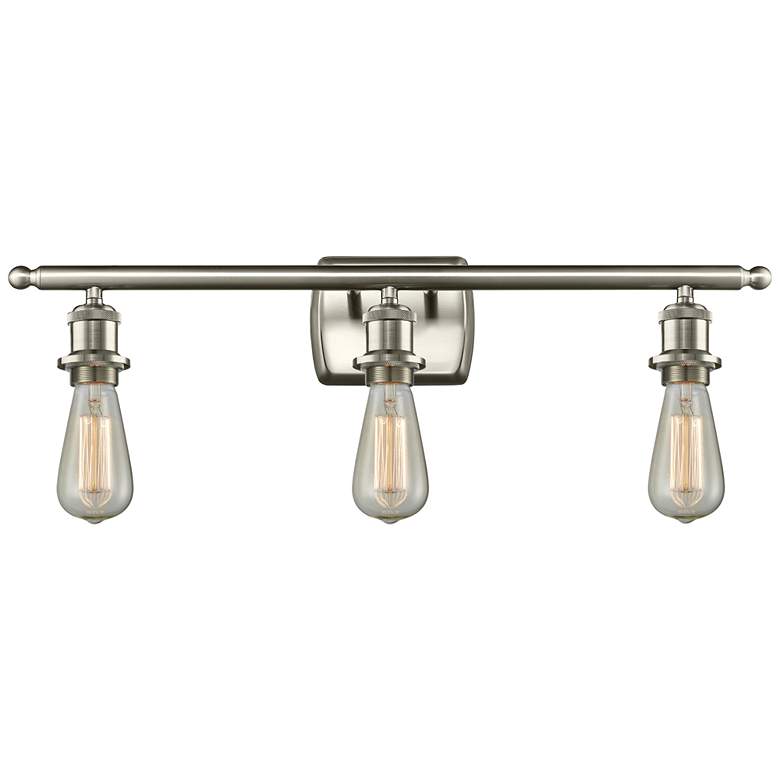 Image 1 Bare Bulb 3 Light 26" LED Bath Light - Brushed Satin Nickel