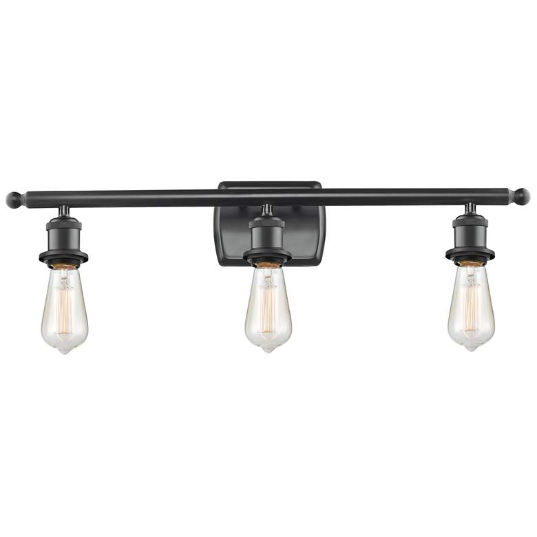 Image 1 Bare Bulb 3 Light 26" LED Bath Light - Matte Black