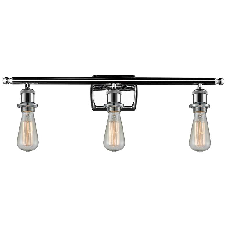 Image 1 Bare Bulb 3 Light 26" LED Bath Light - Polished Chrome