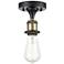 Bare Bulb 4 1/2" Wide Black Antique Brass LED Ceiling Light