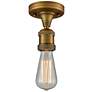 Bare Bulb 4 1/2" Wide Brushed Brass LED Ceiling Light