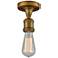 Bare Bulb 4 1/2" Wide Brushed Brass LED Ceiling Light