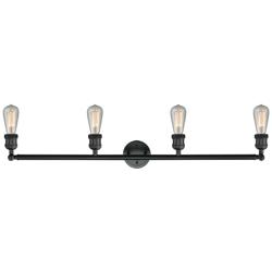 Bare Bulb 40" Wide Matte Black 4-Light LED Bath Light