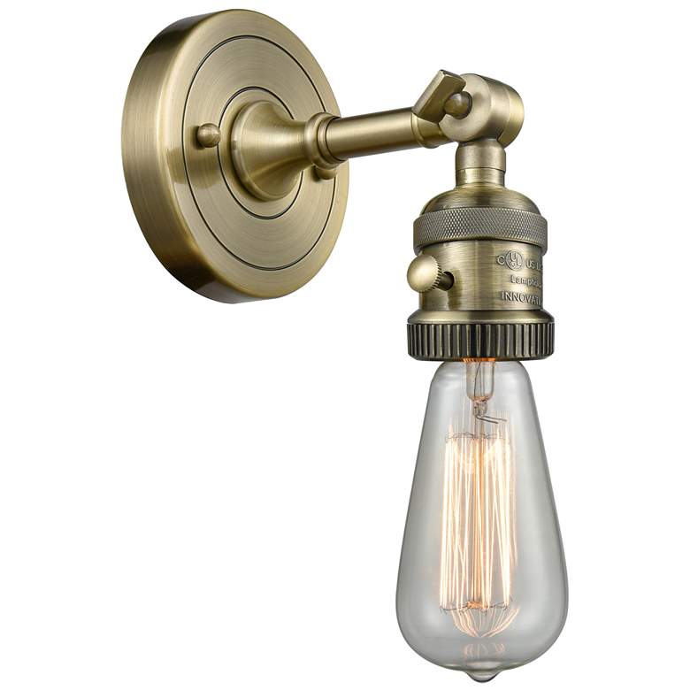 Image 1 Bare Bulb 5" Antique Brass Sconce