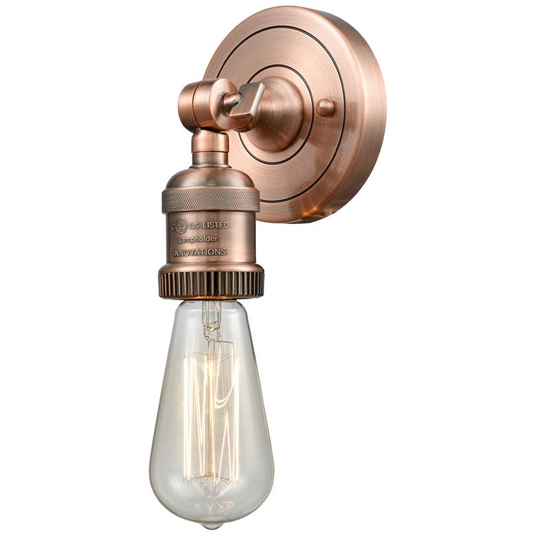 Image 1 Bare Bulb 5" Antique Copper ADA Compliant Sconce