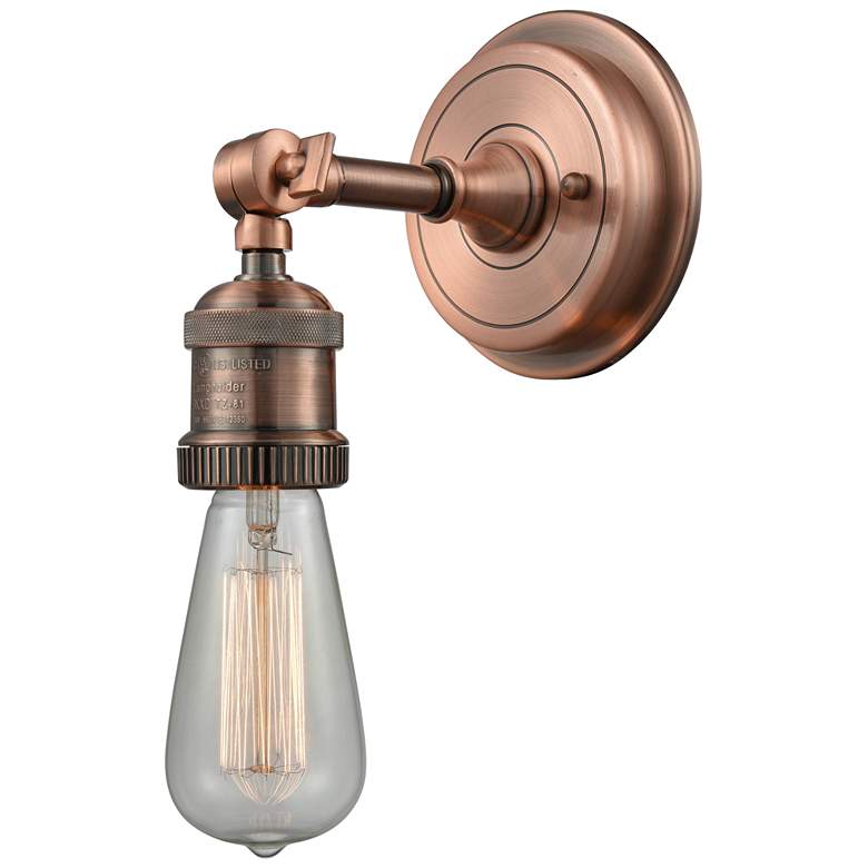 Image 1 Bare Bulb 5" Antique Copper Sconce