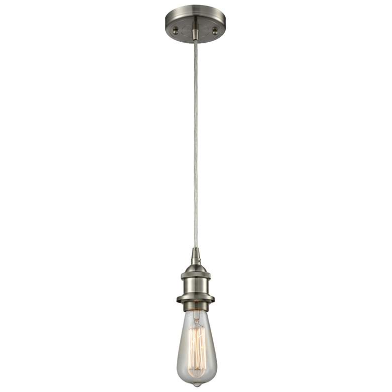 Image 1 Bare Bulb 5" LED Mini Pendant - Brushed Satin Nickel Finish