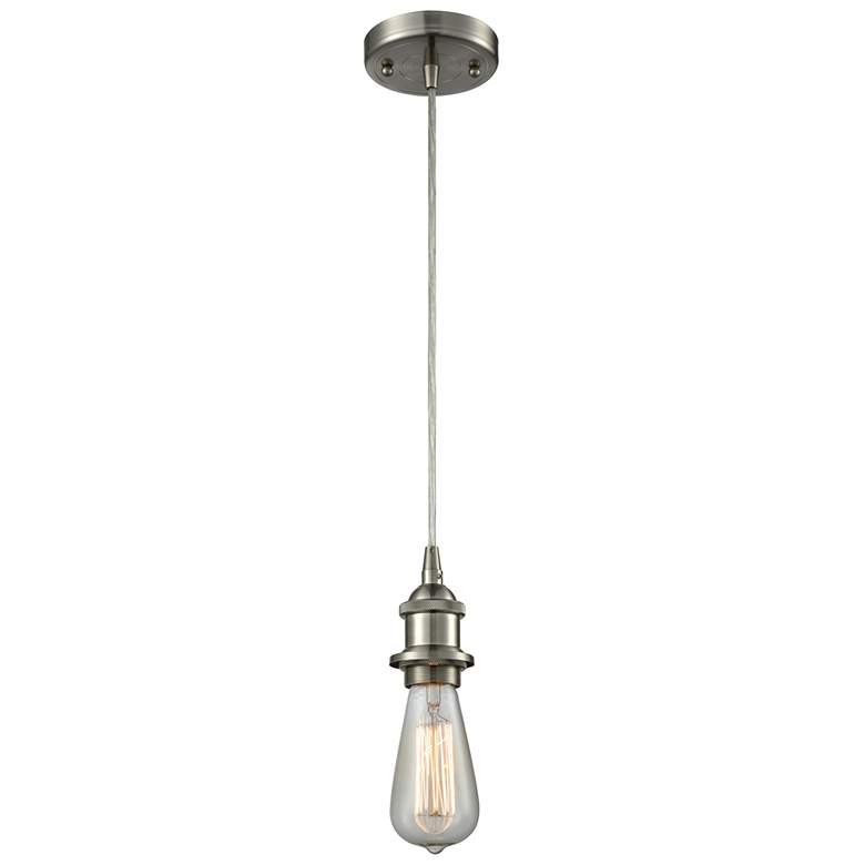 Image 1 Bare Bulb 5 inch LED Mini Pendant - Brushed Satin Nickel Finish