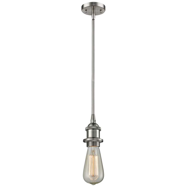 Image 1 Bare Bulb 5" LED Mini Pendant - Brushed Satin Nickel Finish