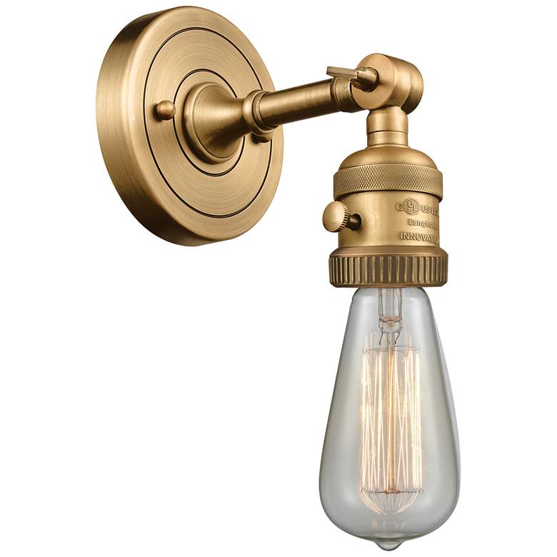 Image 1 Bare Bulb 5" LED Sconce - Brass Finish